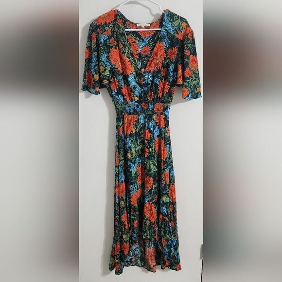 Anthropologie ABEL THE LABEL Midi Fantasy Tropical Dress Size S - Picture 2 of 10